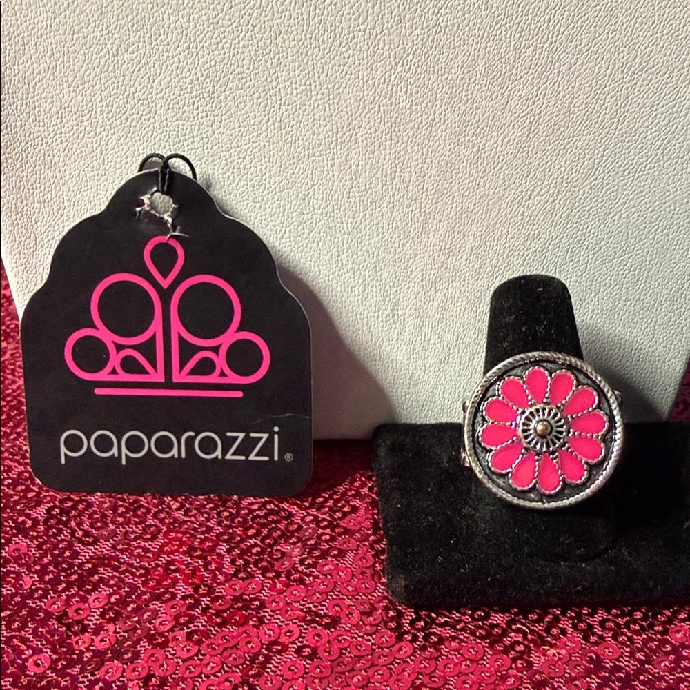 Paparazzi Vibrant Pink Floral Ring